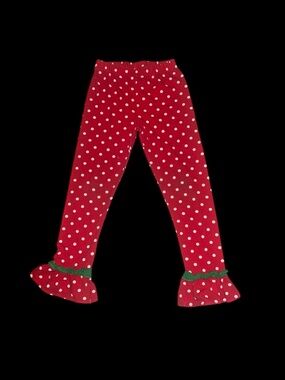 Red Polka Dot Ruffle Christmas Leggings